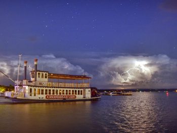 Canandaigua Lady with lightning in background