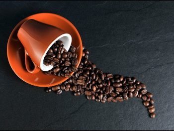 coffee cup and coffee beans