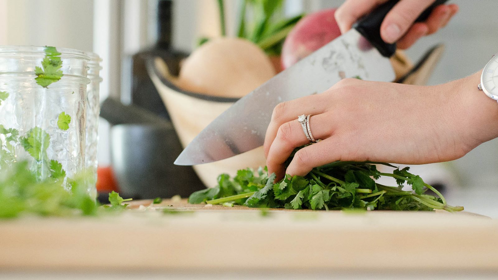 cooking in home kitchen