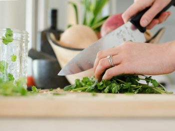 cooking in home kitchen