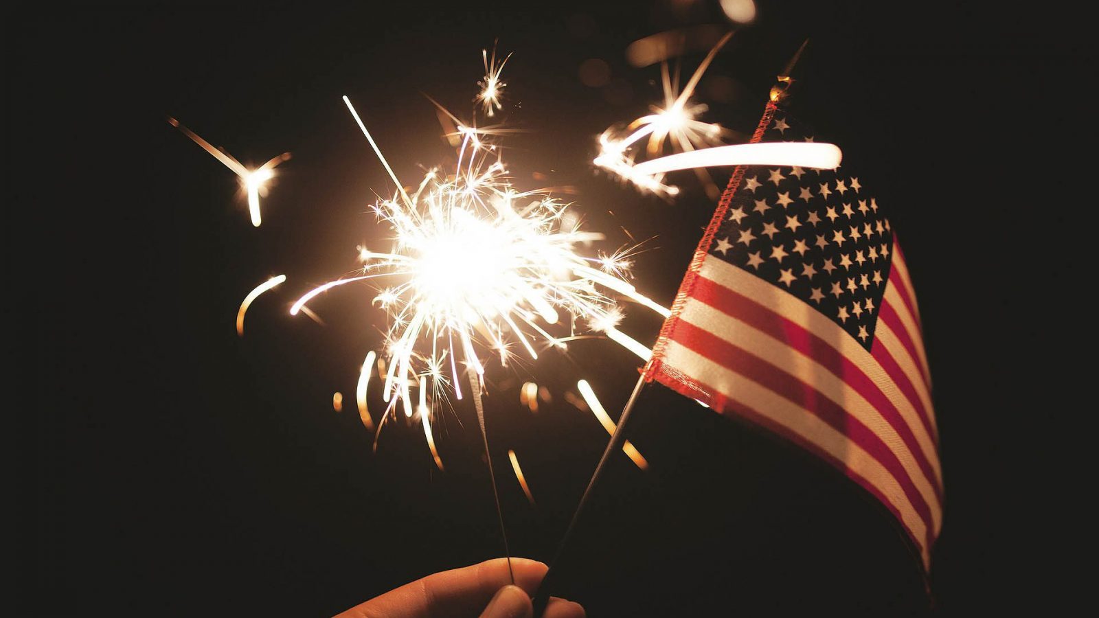 flag and sparkler