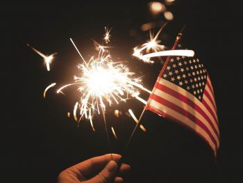 flag and sparkler