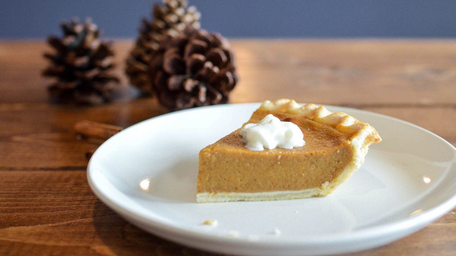 pumpkin pie at thanksgiving dinner