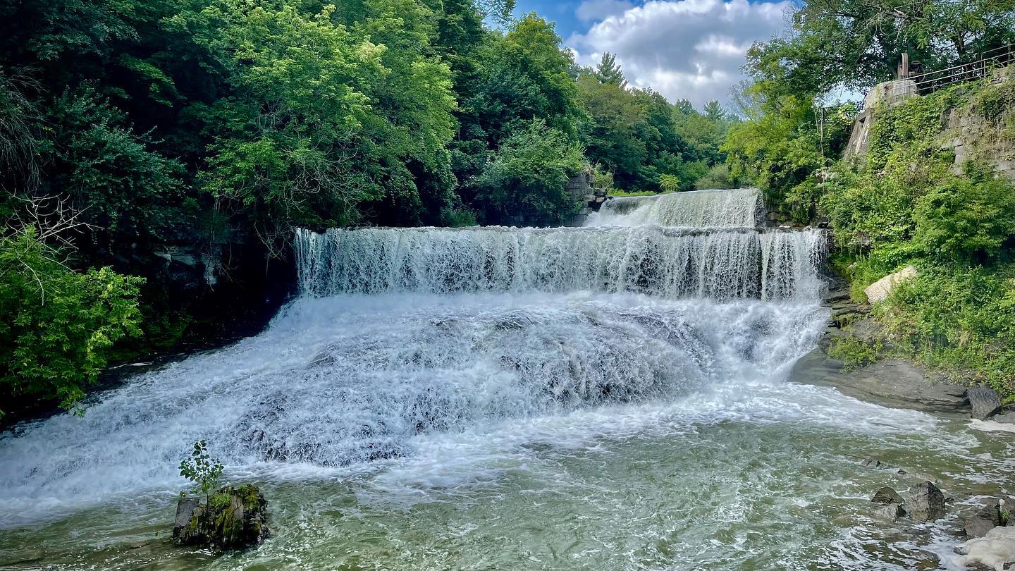 waterfall at Seneca Mills on the Keuka Outlet